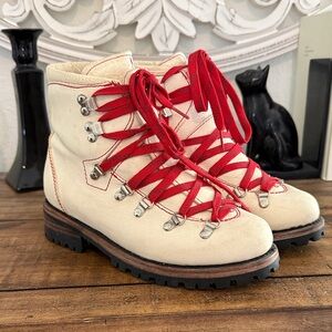 Like new Freebird by Steven style name Hiker Women's Cream and Red Hiking Boots